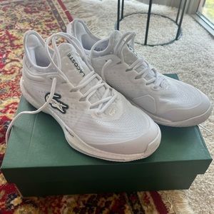 Lacoste White Tennis Court Shoes
